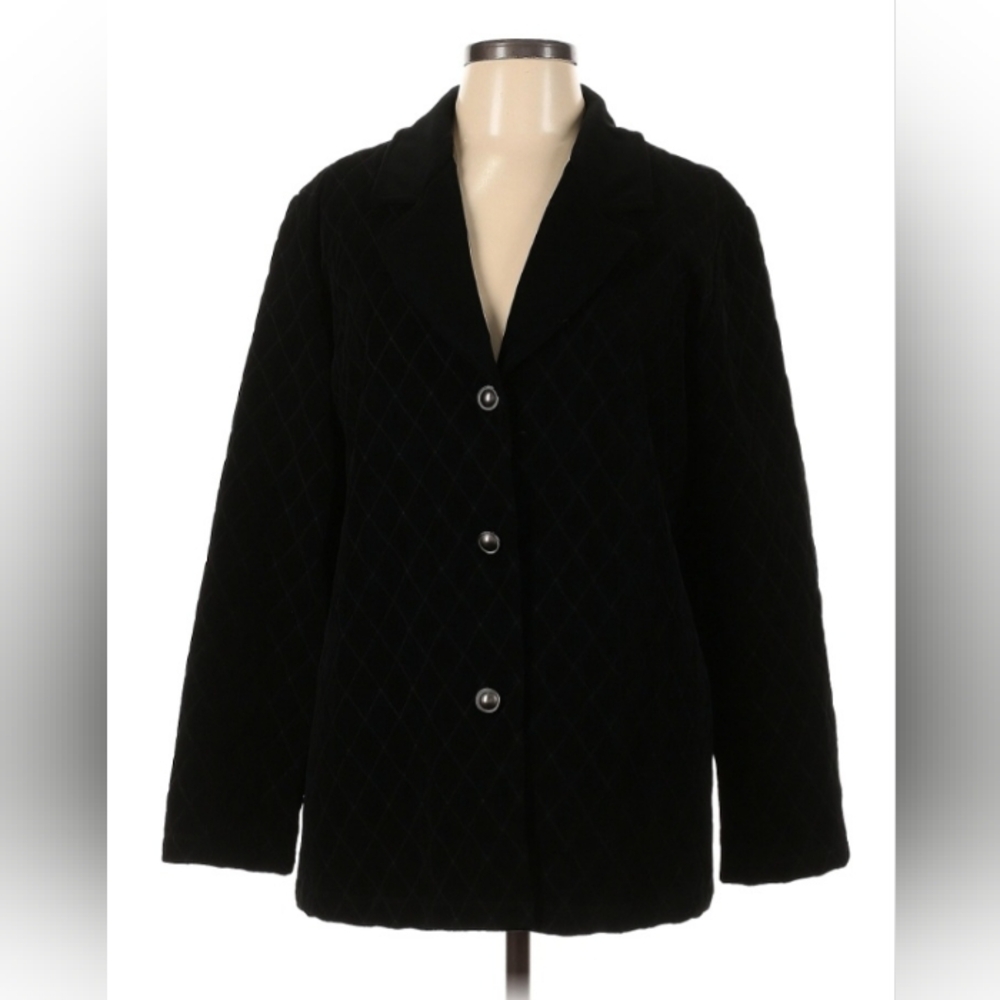 Chico's Travelers Warm  Black Jacket Blazer Size 2 EUC